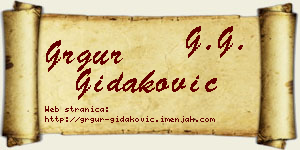 Grgur Gidaković vizit kartica